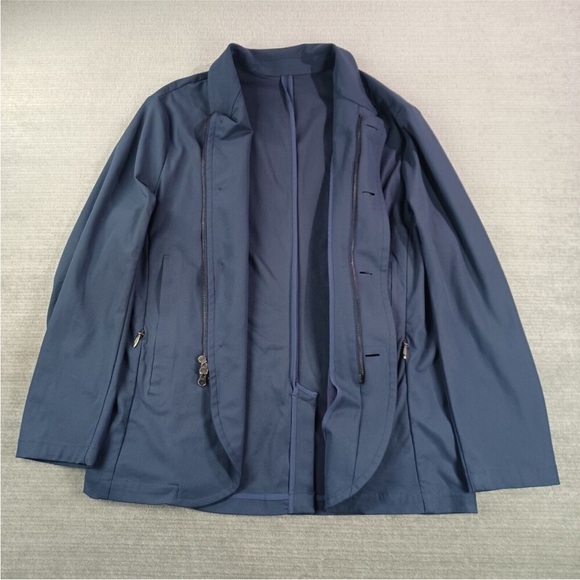 Lululemon Mens MWB Jacket Blazer Medium Blue Zip Up Button Front Stretch Pockets - Picture 3 of 10